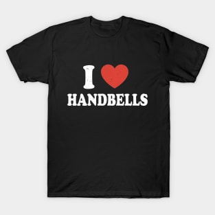 I Heart Handbells For Handbell Lovers Distressed T-Shirt